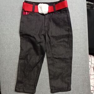 Stylish Kids Denim Pants with Red Belt